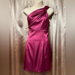 Satin One Shoulder Mini Dress
